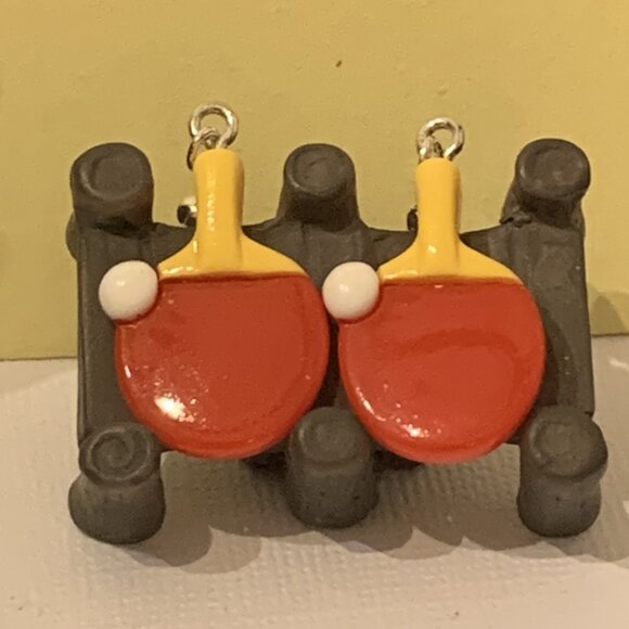 Ping Pong Paddle Earrings, Ping Pong Earrings, Sports Earrings, Gift Idea, Silly - Picture 3 of 5